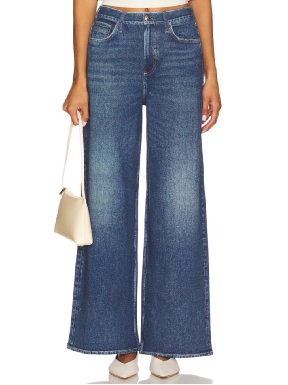 Rag & Bone Miramar Sofie Wide-Leg Pant Sweatpant Jeans Kimber Blue 27